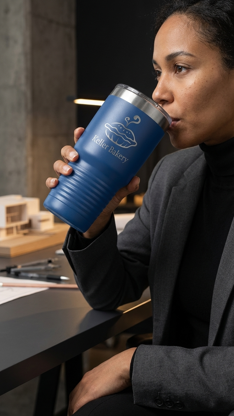 30oz Ringneck Tumbler in Blue — Custom drinkware by Karved Concepts