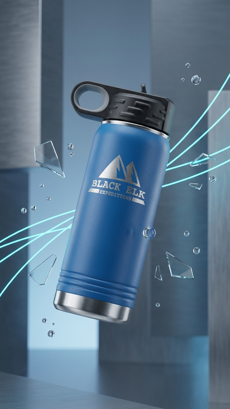 20oz Water Bottle in Blue — Custom drinkware by Karved Concepts