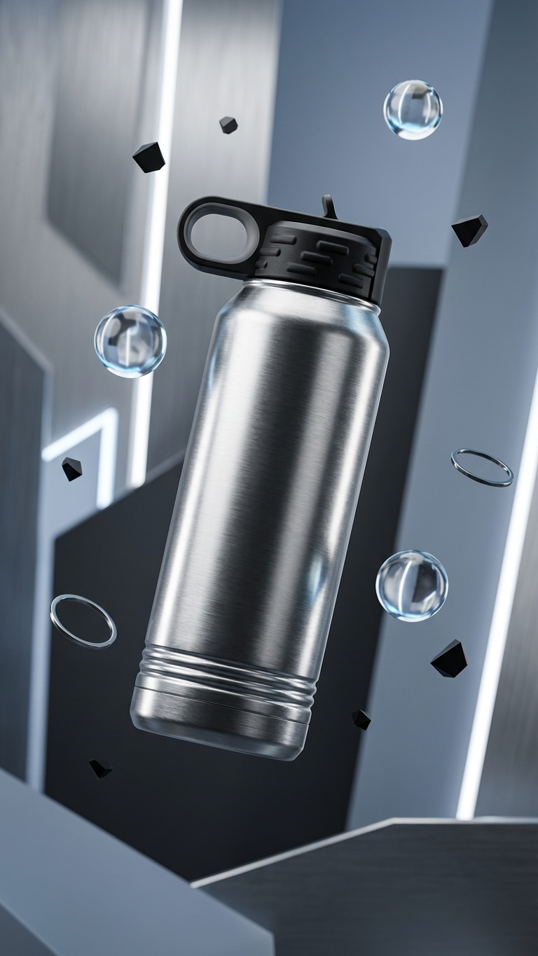 32oz Water Bottle in Stainless — Custom drinkware by Karved Concepts