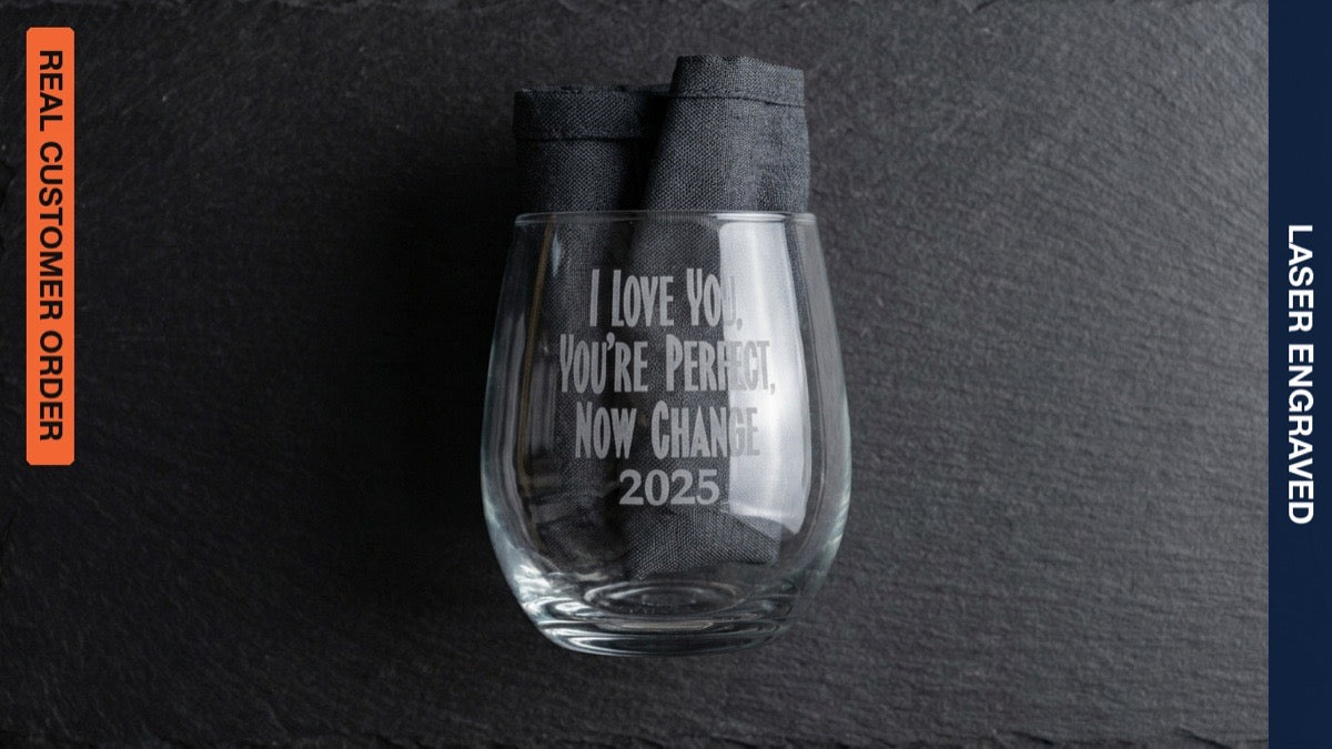 Laser Engraved Wine Glass