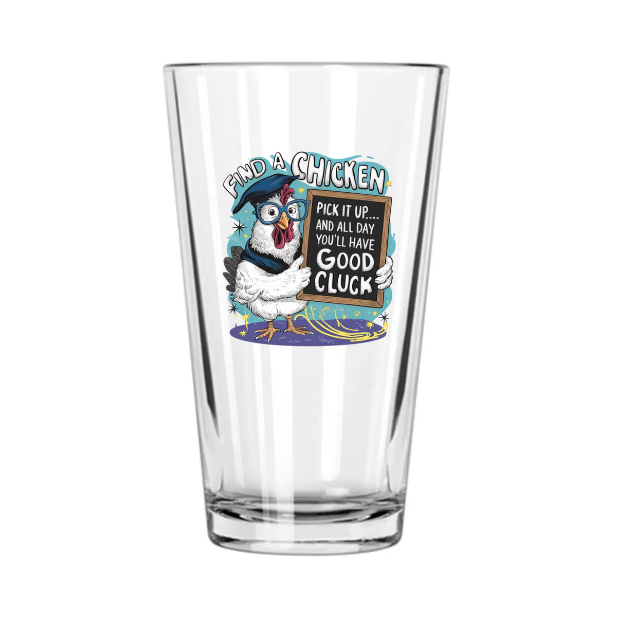 16oz Pint Glass - Funny Rooster Sayings