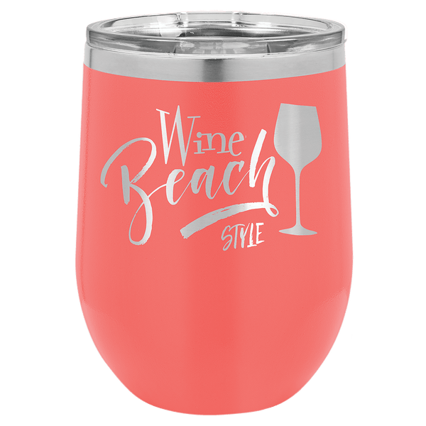 12oz Wine Tumbler — Coral