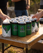 12oz Can Cooler with a custom full-color printed logo, bulk corporate order | Karved Concepts