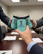 12oz Can Cooler with a custom full-color printed logo, detail photo | Karved Concepts
