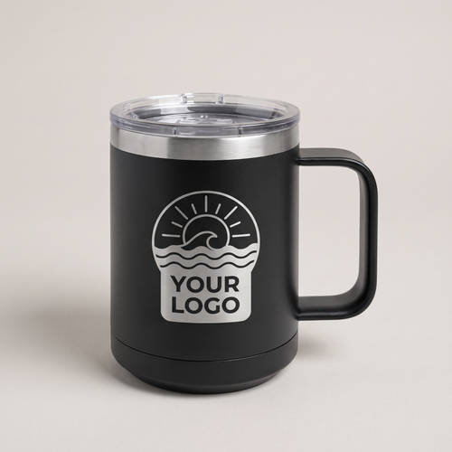 15oz Stainless Mug, studio photo | Karved Concepts
