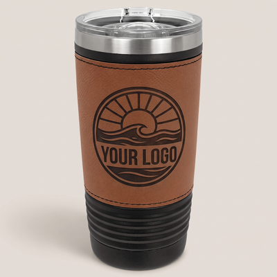 20oz Two-Tone Leatherette Tumbler, studio photo | Karved Concepts