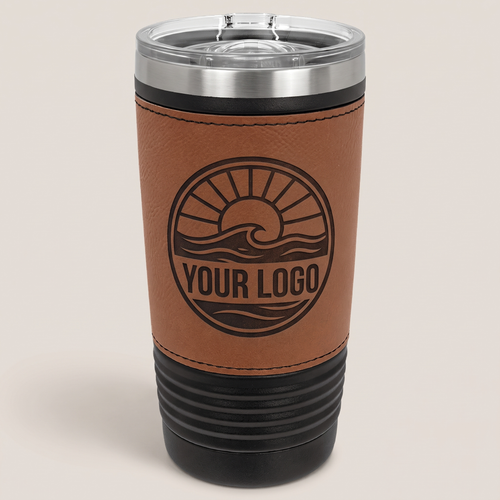 20oz Two-Tone Leatherette Tumbler, studio photo | Karved Concepts