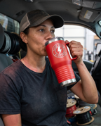 20oz Travel Mug with a custom laser-engraved logo, lifestyle photo 4 | Karved Concepts