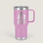 20oz Travel Mug in Light Purple with a custom laser-engraved logo | Karved Concepts