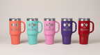 40oz Travel Mug with a custom laser-engraved logo, color lineup | Karved Concepts