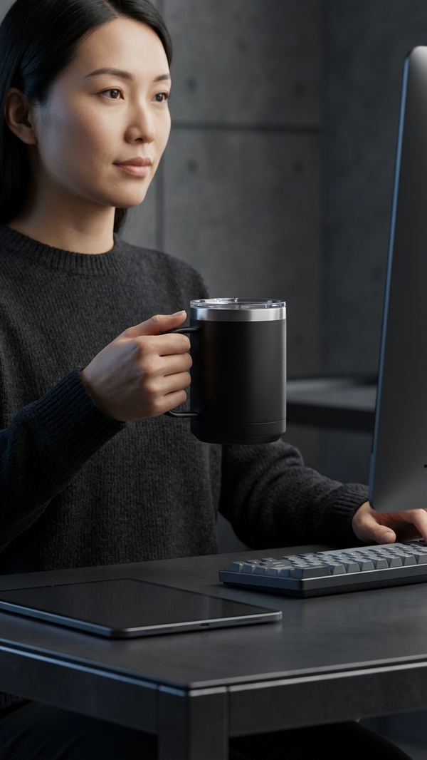 Polar Camel 15Oz Mug in Black — Custom drinkware by Karved Concepts