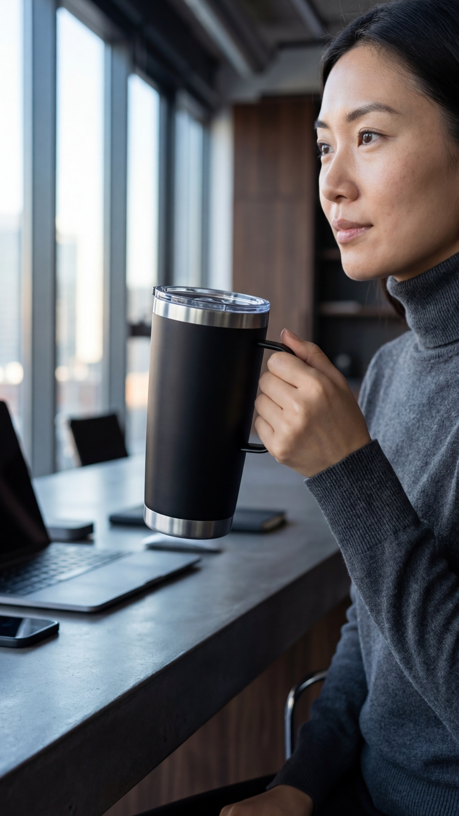 20oz Travel Mug in Black — Custom drinkware by Karved Concepts