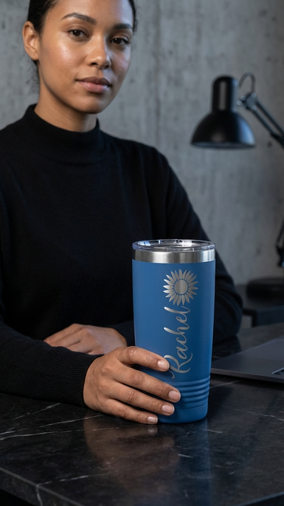 Polar Camel 22Oz Skinny Tumbler in Blue — Custom drinkware by Karved Concepts