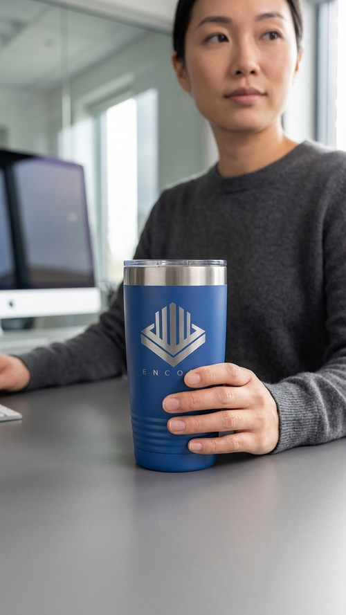 Polar Camel 20Oz Ringneck Tumbler in Blue — Custom drinkware by Karved Concepts