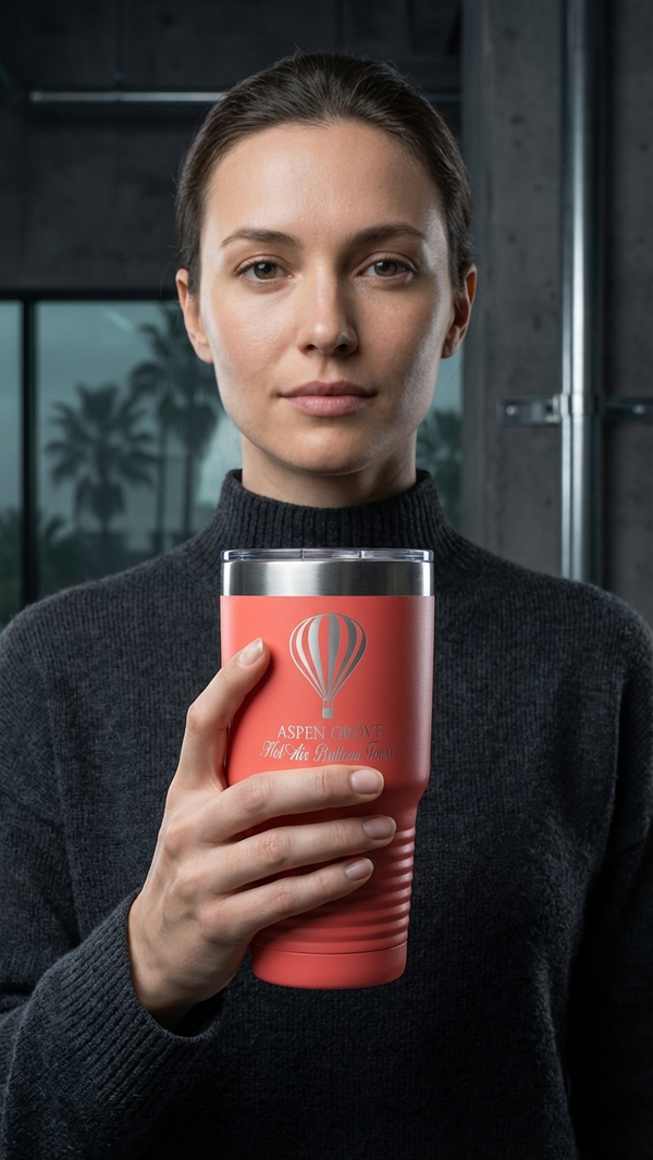 30oz Ringneck Tumbler in Coral — Custom drinkware by Karved Concepts
