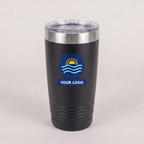 20oz Ringneck Tumbler in Black with a full-color printed sample logo | Karved Concepts