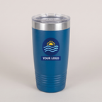 20oz Ringneck Tumbler in Blue with a full-color printed sample logo | Karved Concepts