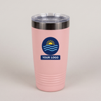 20oz Ringneck Tumbler in Blush / Ghost Black with a full-color printed sample logo | Karved Concepts