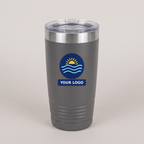 20oz Ringneck Tumbler in Dark Gray with a full-color printed sample logo | Karved Concepts