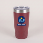 20oz Ringneck Tumbler in Maroon with a full-color printed sample logo | Karved Concepts