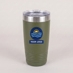 20oz Ringneck Tumbler in Olive Green with a full-color printed sample logo | Karved Concepts