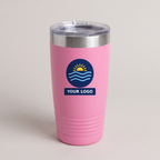 20oz Ringneck Tumbler in Pink with a full-color printed sample logo | Karved Concepts