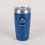 20oz Ringneck Tumbler in Royal Blue with a full-color printed sample logo | Karved Concepts