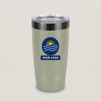 20oz Ringneck Tumbler in Summer Sage / Ghost Black with a full-color printed sample logo | Karved Concepts
