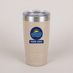 20oz Ringneck Tumbler in Warm Sand with a full-color printed sample logo | Karved Concepts