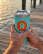 20oz Ringneck Tumbler, held in hand to show its size | Karved Concepts