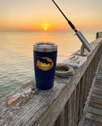 20oz Ringneck Tumbler, on a fishing pier at sunrise | Karved Concepts