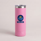 22oz Skinny Tumbler in Pink with a full-color printed sample logo | Karved Concepts
