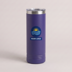 22oz Skinny Tumbler in Purple with a full-color printed sample logo | Karved Concepts