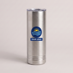 22oz Skinny Tumbler in Stainless Steel with a full-color printed sample logo | Karved Concepts