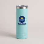 22oz Skinny Tumbler in Teal with a full-color printed sample logo | Karved Concepts