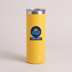 22oz Skinny Tumbler in Yellow with a full-color printed sample logo | Karved Concepts