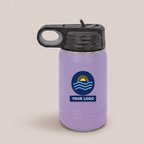 12oz Water Bottle in Light Purple with a full-color printed sample logo | Karved Concepts