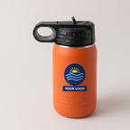 12oz Water Bottle in Orange with a full-color printed sample logo | Karved Concepts