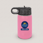 12oz Water Bottle in Pink with a full-color printed sample logo | Karved Concepts