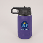 12oz Water Bottle in Purple with a full-color printed sample logo | Karved Concepts