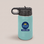12oz Water Bottle in Teal with a full-color printed sample logo | Karved Concepts