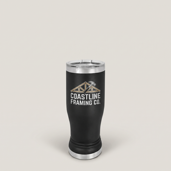 14oz Pilsner Tumbler with a custom full-color printed logo | Karved Concepts