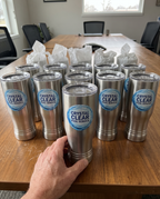 14oz Pilsner Tumbler with a custom full-color printed logo, bulk corporate order | Karved Concepts