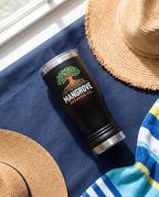 14oz Pilsner Tumbler with a custom full-color printed logo, flat lay | Karved Concepts