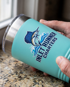 16oz Pint Tumbler with a custom full-color printed logo, close-up of the decoration | Karved Concepts