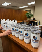 16oz Pint Tumbler with a custom full-color printed logo, bulk corporate order | Karved Concepts