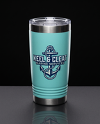 16oz Pint Tumbler with a custom full-color printed logo on a dark background | Karved Concepts