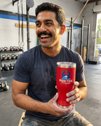 20oz Pilsner Tumbler with a custom full-color printed logo, lifestyle photo 1 | Karved Concepts