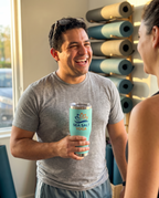 20oz Pilsner Tumbler with a custom full-color printed logo, lifestyle photo 3 | Karved Concepts
