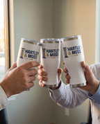 20oz Pilsner Tumbler with a custom full-color printed logo, detail photo | Karved Concepts